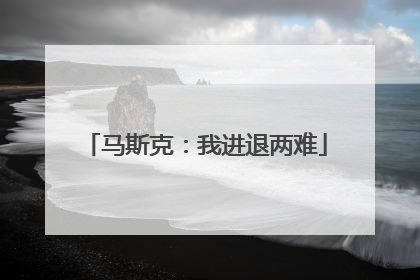 马斯克：我进退两难