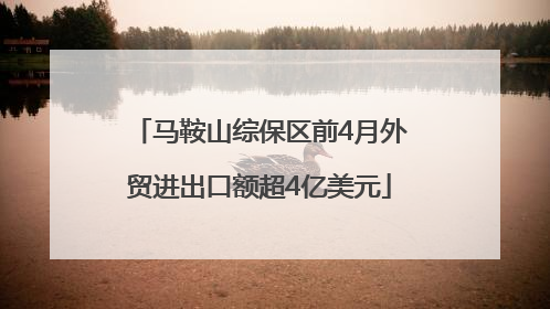 马鞍山综保区前4月外贸进出口额超4亿美元