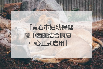 黄石市妇幼保健院中西医结合康复中心正式启用