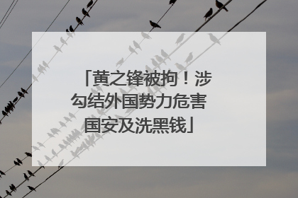 黄之锋被拘！涉勾结外国势力危害国安及洗黑钱