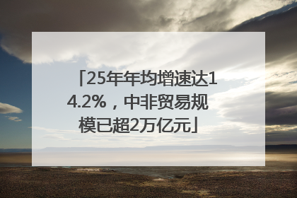 25年年均增速达14.2%，中非贸易规模已超2万亿元