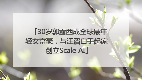 30岁郭露西成全球最年轻女富豪，与汪滔白手起家创立Scale AI