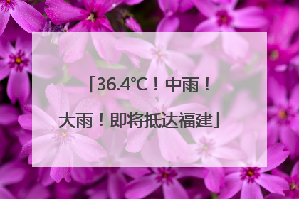 36.4℃！中雨！大雨！即将抵达福建
