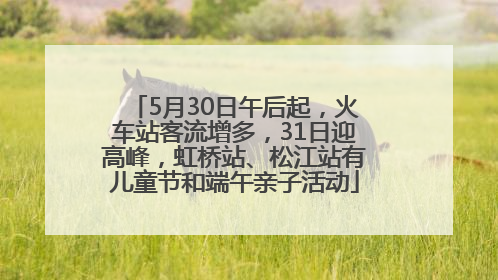 5月30日午后起，火车站客流增多，31日迎高峰，虹桥站、松江站有儿童节和端午亲子活动