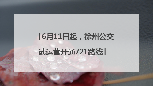 6月11日起，徐州公交试运营开通721路线