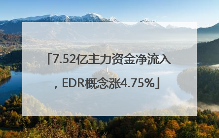 7.52亿主力资金净流入，EDR概念涨4.75%